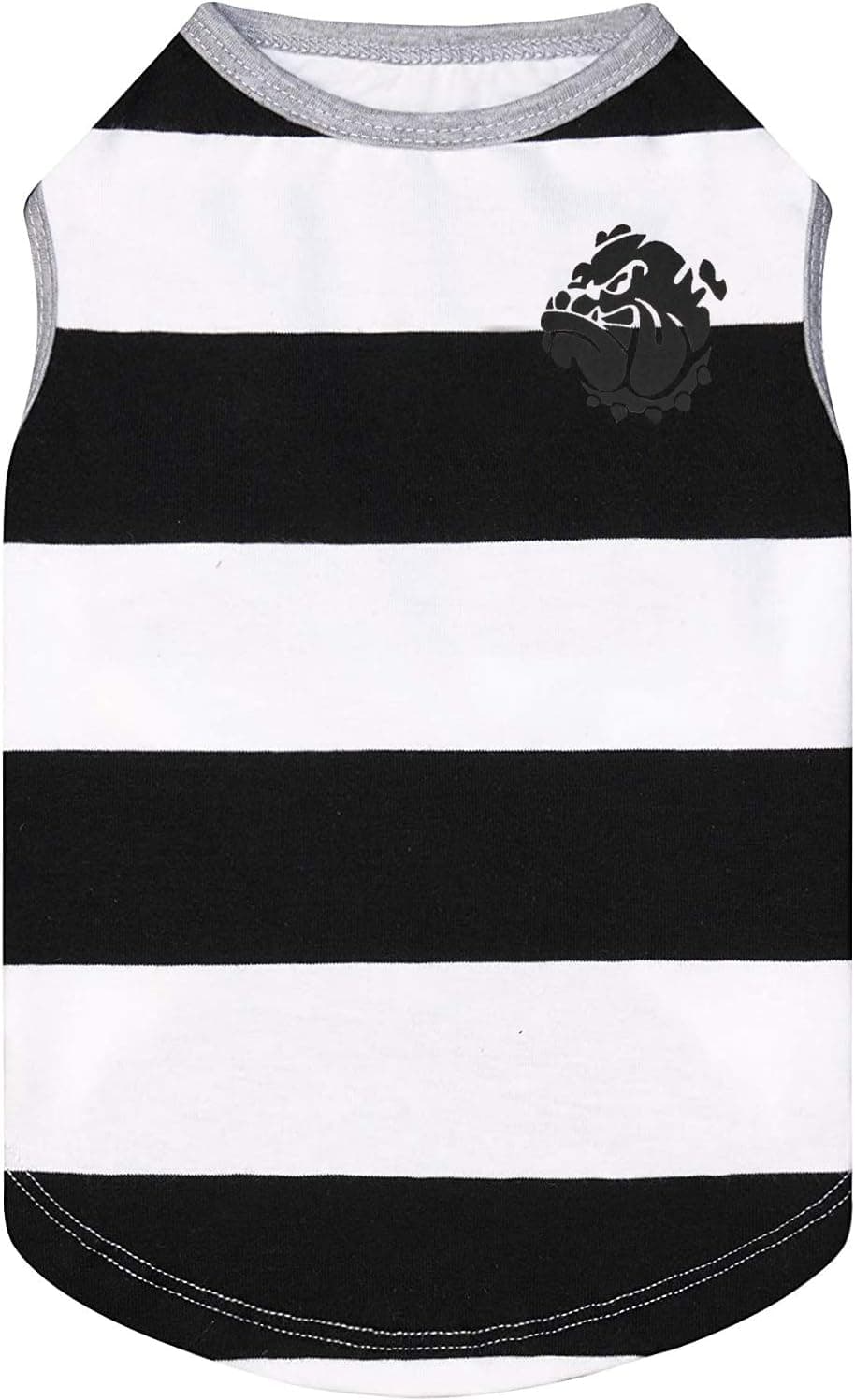 Puppy Face Dog Shirts Tank Top with Wide Strips Doggie Costumes T-Shirt Pet Clothes Vest Apparel for Small Extra Small Medium Large Extra Large Dog or Cat (XXSmall, Black and White)