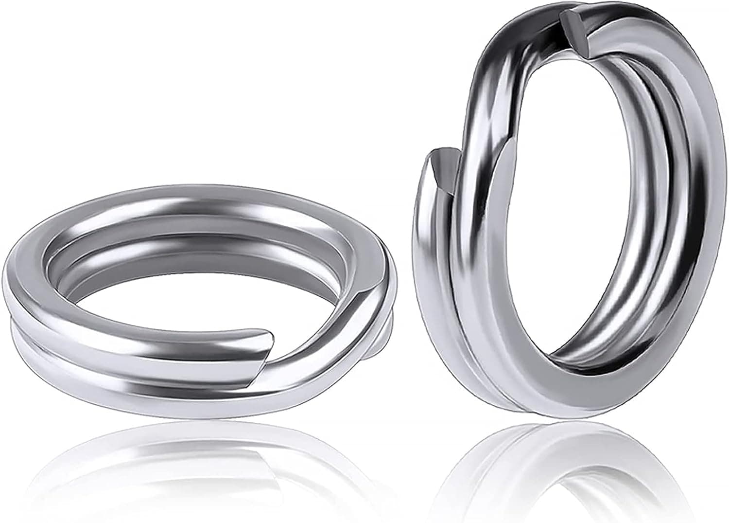 SEAOWL Split Rings,Stainless Steel Saltwater Fishing Split Ring,High Strength Heavy Duty Lure Ring Connector Jigging Trolling