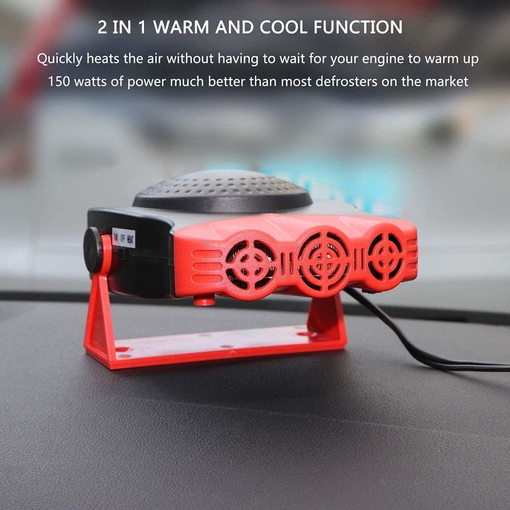 Car Heater Portable Fan Defrost Defogger Space Automobile Plug Adjustable Thermostat Fast Cooling Heating12V (Black) (Black)