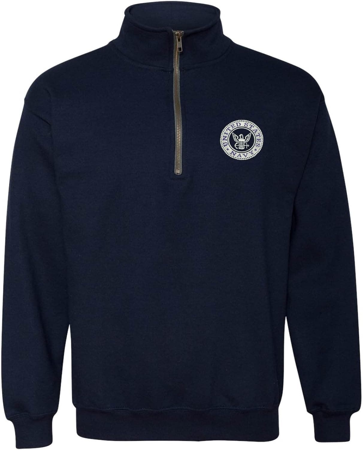 ALLNTRENDS Adult Zip Collar Sweatshirt US Navy Embroidered USA Army Soldier Gift