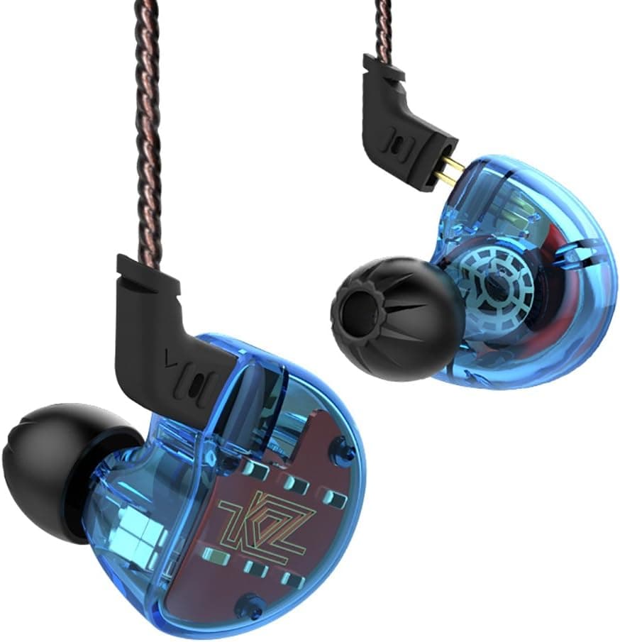 IEM Earbuds, KZ ZS10 HiFi In-Ear Headphones In Ear Monitors Earphones with Five Drivers without Microphone (Blue)