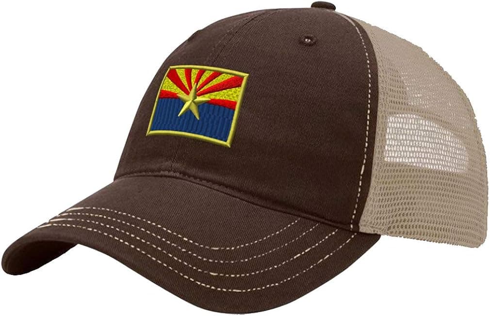 Custom Trucker Hat Richardson Arizona State Flag Embroidery Country Name Cotton
