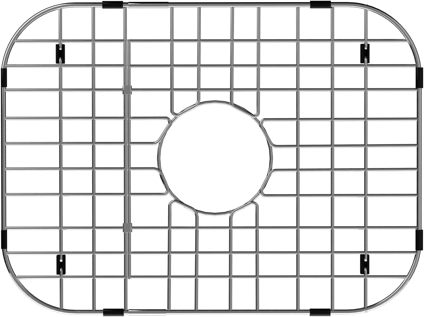 SlimmKISS Sink Grid Protectors, 18“ Bottom Sink Grates, Sink Protector with Corner Radius, Kitchen Sink Protector Center Drain Hole, Sink Steel Bottom Grid -18"L X 13.4"W