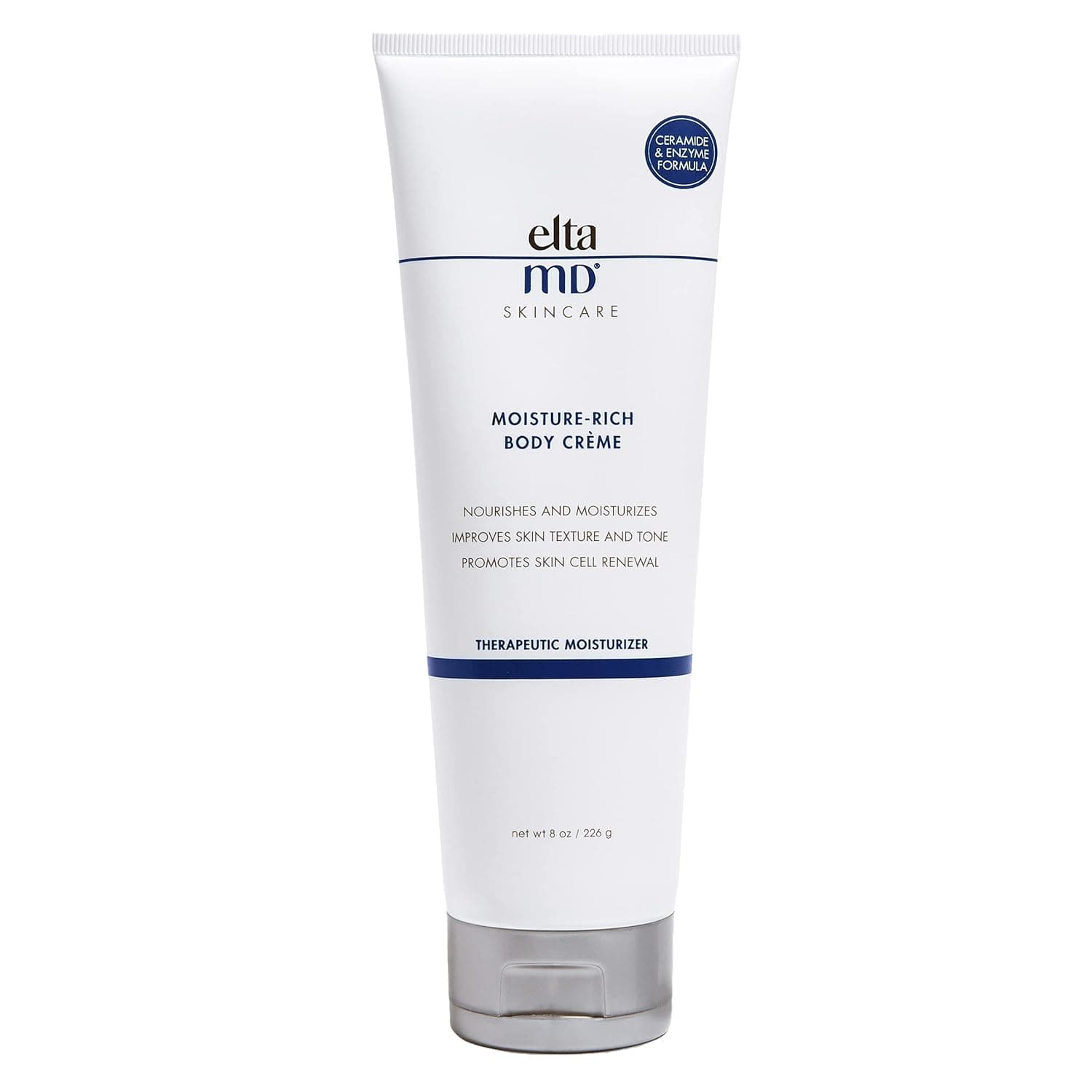 EltaMD Moisture-Rich Body Creme, Moisturizing Body Lotion for Dry Skin and Face, Safe for All Skin Types Including Compromised or Sensitive Skin, Nongreasy Formula Hydrates and Moisturizes, 8 oz Tube