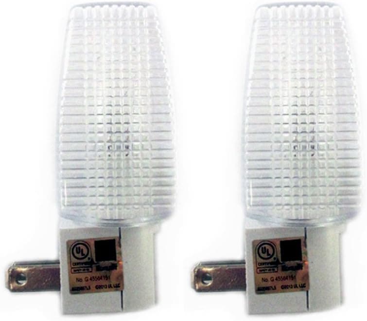 2 Night Light Energy Saving Automatic Sensor Wall Plug In Lite Nightlight Lamp !