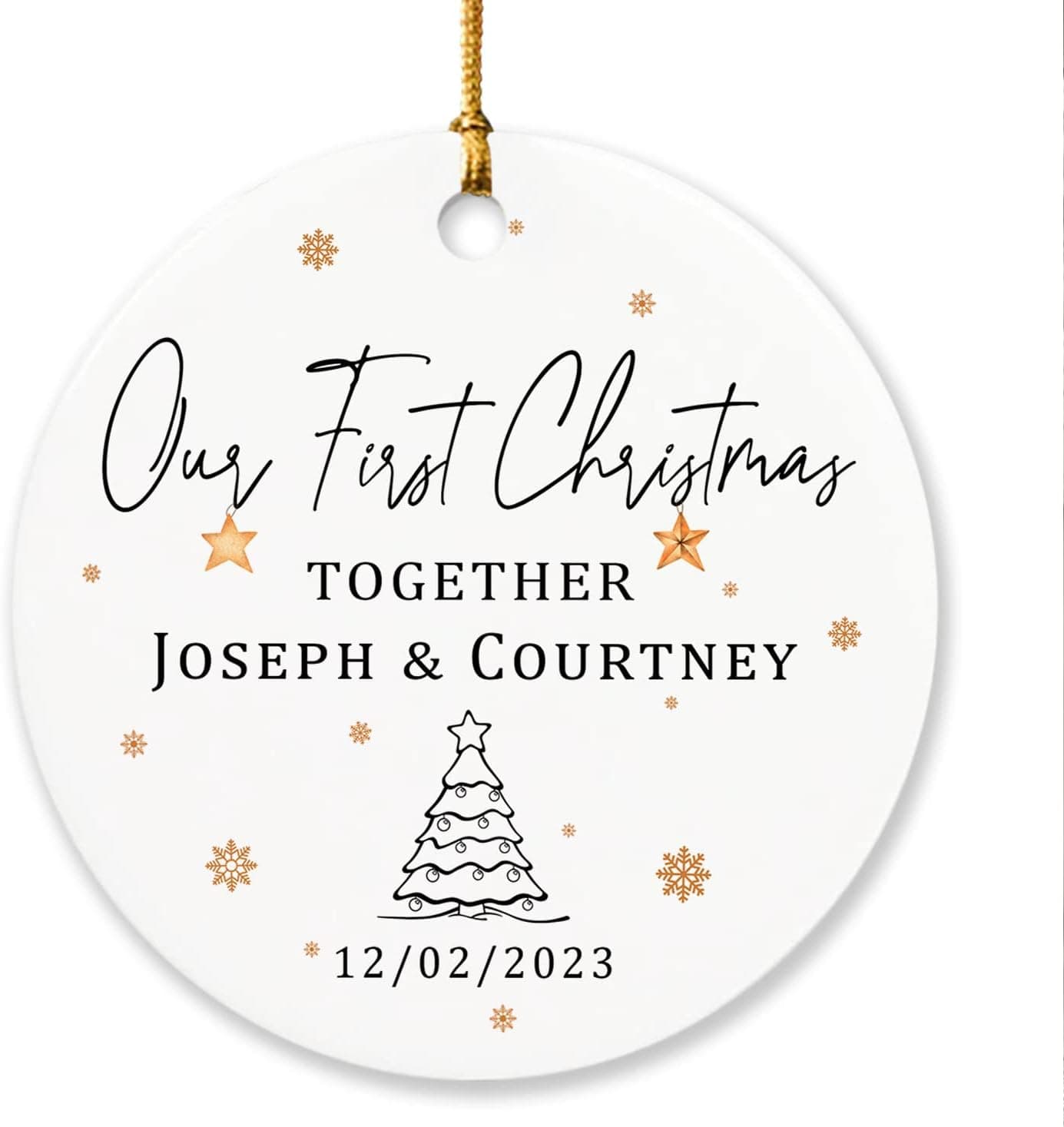 Personalized Couples Christmas Ornament, Our First Christmas Together Ornament 2023, Custom Couples Keepsake Gift, First Christmas Married Ornament 2023, 2023 Xmas Ornament for Newlywed Couples
