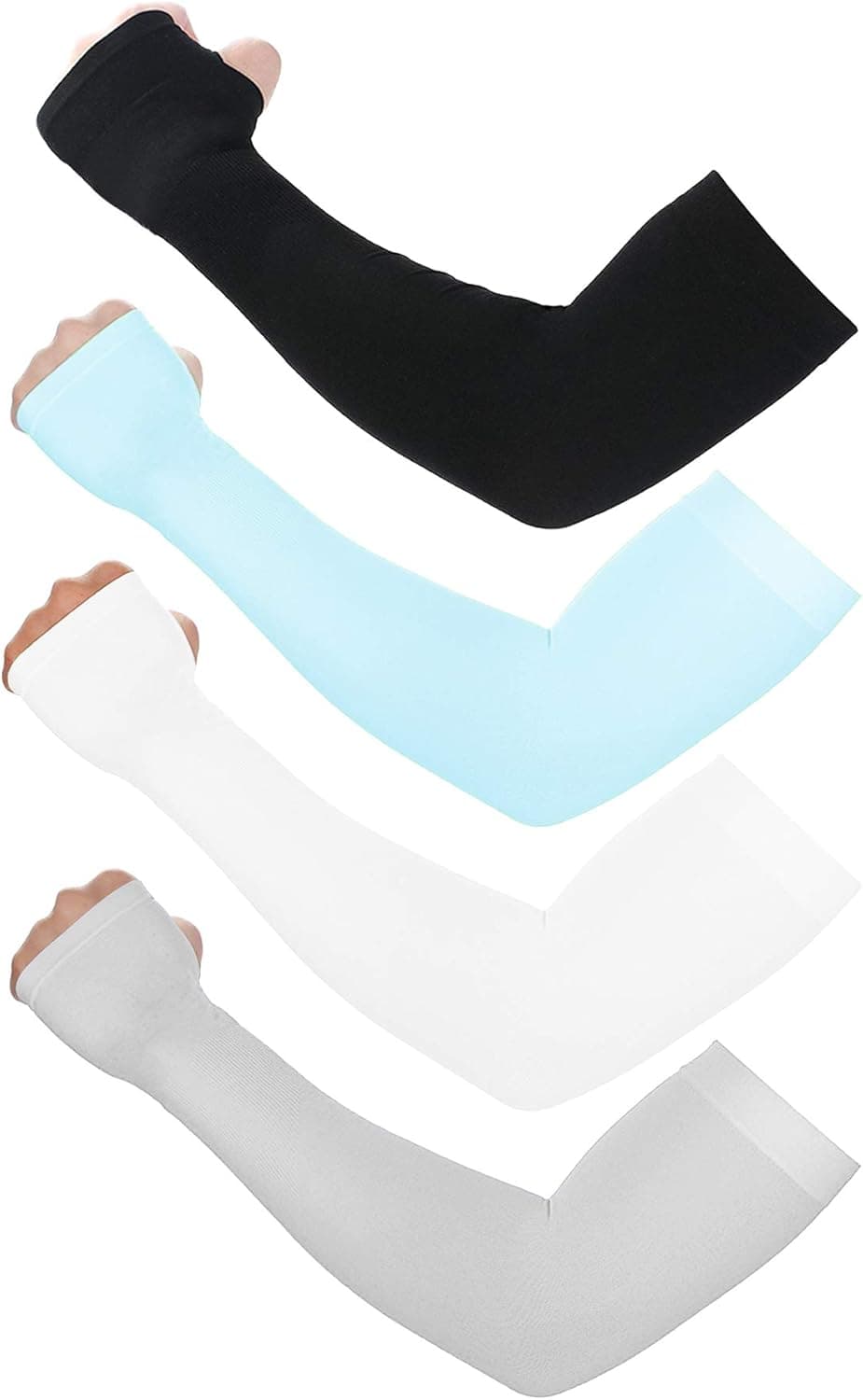 4 Pairs Unisex Arm Cooling Sleeves UV Protection Long Arm Covers