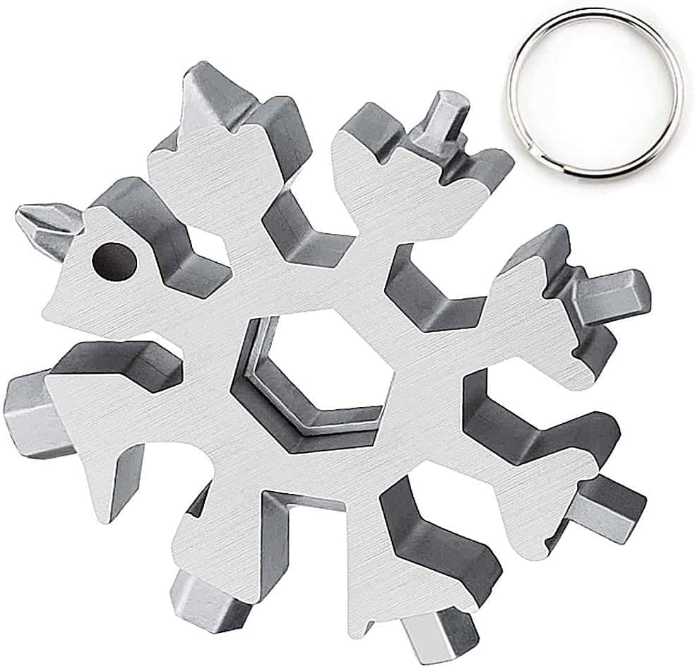 Mens Stocking Stuffers for Christmas Best Stocking Stuffer Ideas,18 in 1 Snowflake Multitool,Outdoor Travel Camping Adventure Snowflake Tool,Husband, Grandpa, Unique Dad Stocking Stuffers From Daughte