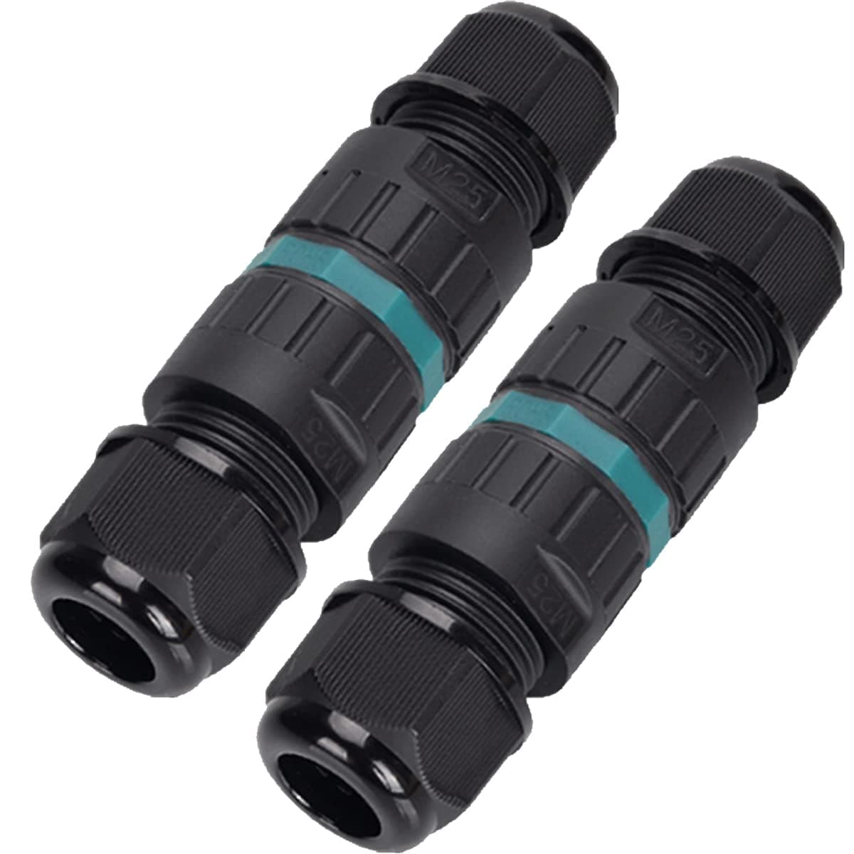 Waterproof Junction Box Cable Connector External Underground Electrical Boxes M25 4Pin Quick Installation Electrical Connectors for Outdoor Billboards, Tunnel Lights, Wire Range for 10-14mm, 2Pcs