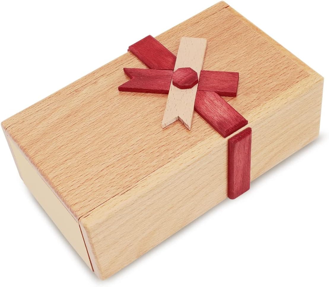 EEOCWF Puzzle Box with Hidden Compartment, Puzzle Box for Adults, Wooden Magic Trick Lock Box, Brain Teaser Game Mystery Box, Surprise Gift Secret Box for Party Favor Birthday