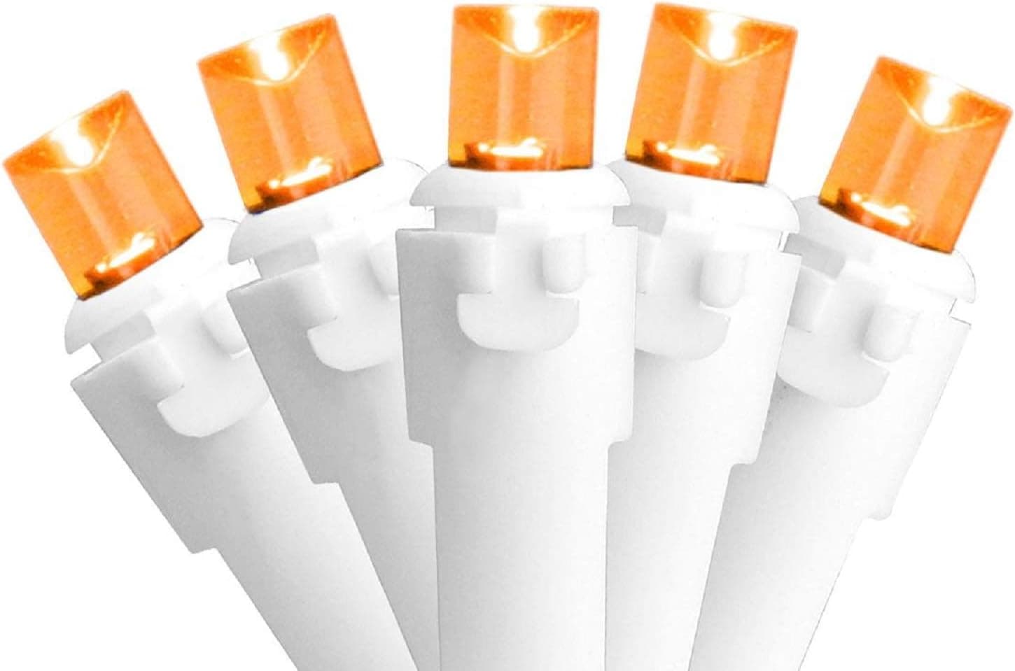 Northlight 50 Orange LED Wide Angle Christmas Lights - 16.25 ft White Wire