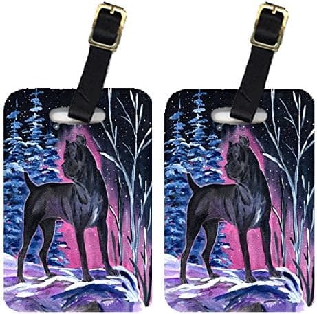 Caroline's Treasures SS8410BT Starry Night Cane Corso Luggage Tags Pair of 2, Large, multicolor