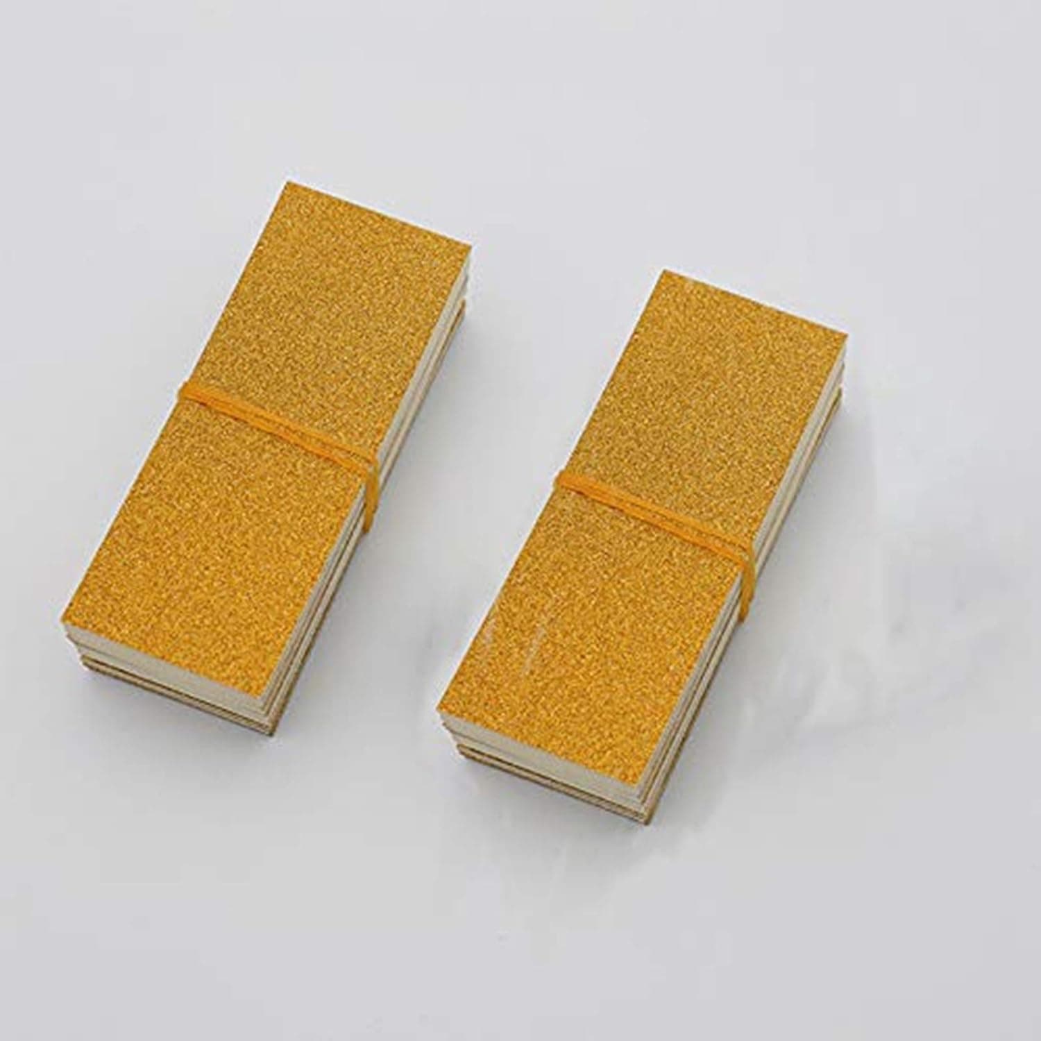Qixivcom 50 Pieces Rectangle Internal Glitter Background Paper Eyelash Packaging Box Bottom Card for Sliding Case False Eyelashes Storage Box Holder Mink Lash Box Eyelash Case Makeup Tool(Gold)