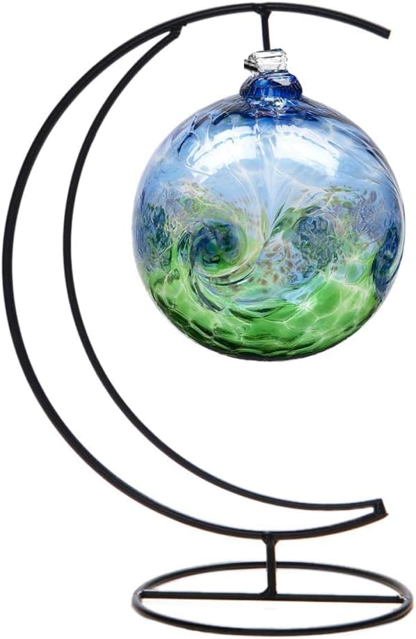 Ornament Display Stand,Iron Hanging Heart Shaped Stand Rack Holder Iron Pothook Stand Hanging Glass Globe Air Plant Terrarium Witch Ball Home Wedding Decoration (Black)