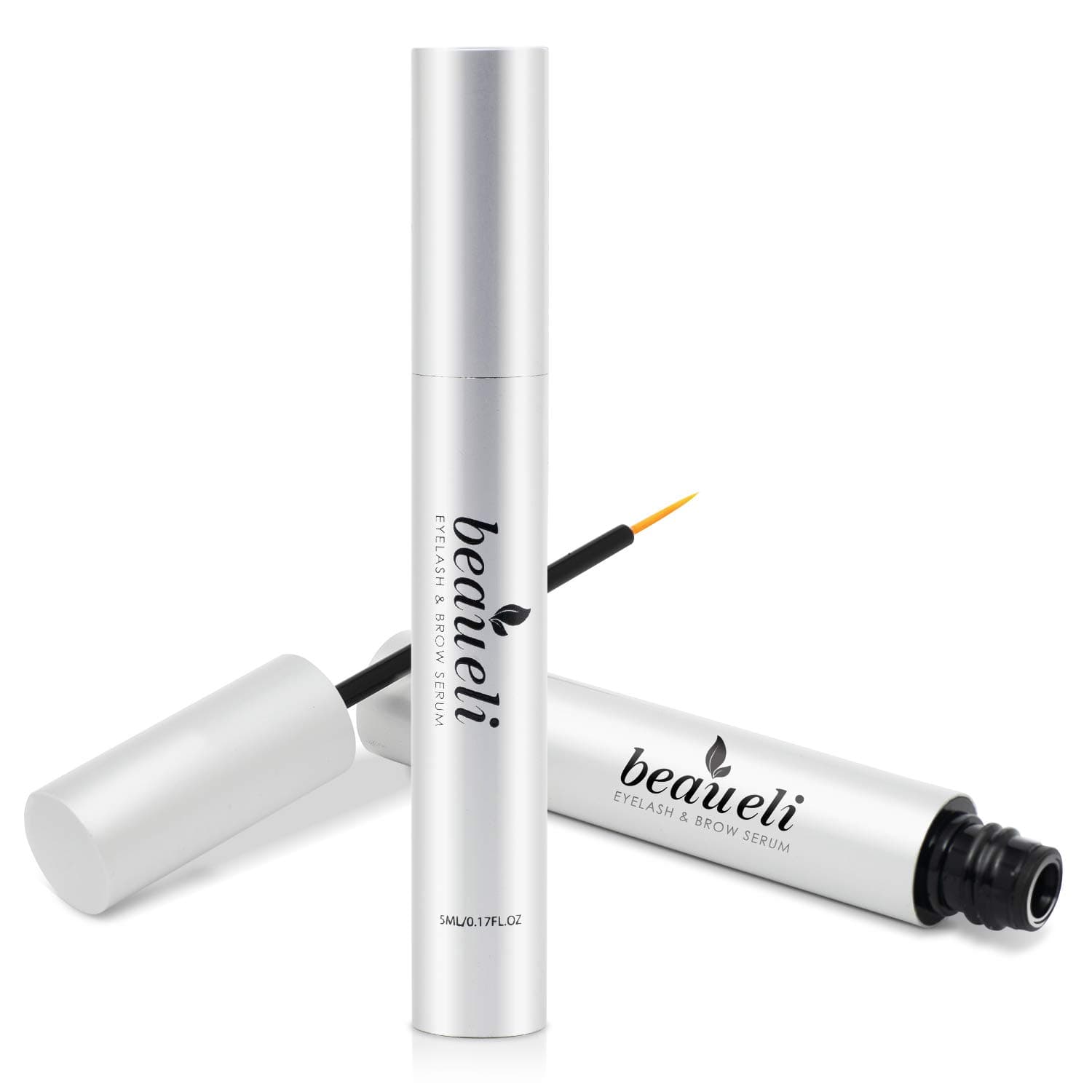 Beaueli Eyelash Growth Serum 5ML- Premium Castor Oil for Longer, Thicker, Healthy, Fuller Eyelash & Eyebrow, Hypoallergenic Natural Eyelash Enhancer Growth Booster Treatment, Dermatologist Certified
