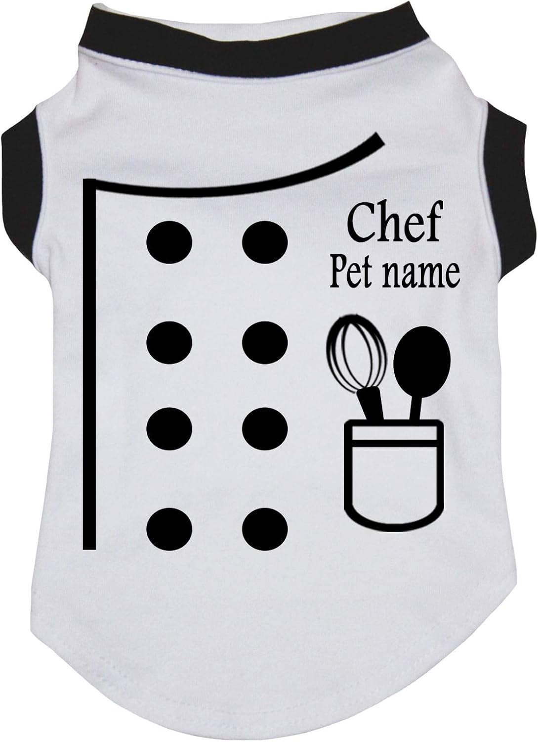 Petitebella Personalized White Chef Puppy Dog Shirt (XXX-Large, White)