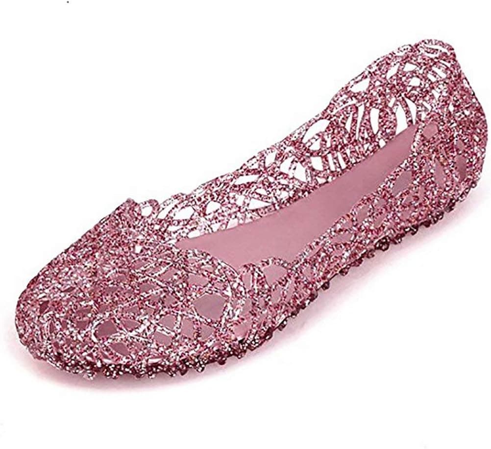 Sketo Women's Bird Nest Layered Lines Jelly Ballet Flats US Size