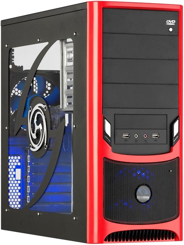 Raidmax Mid Tower Computer Case ATX238WR, Black/Red