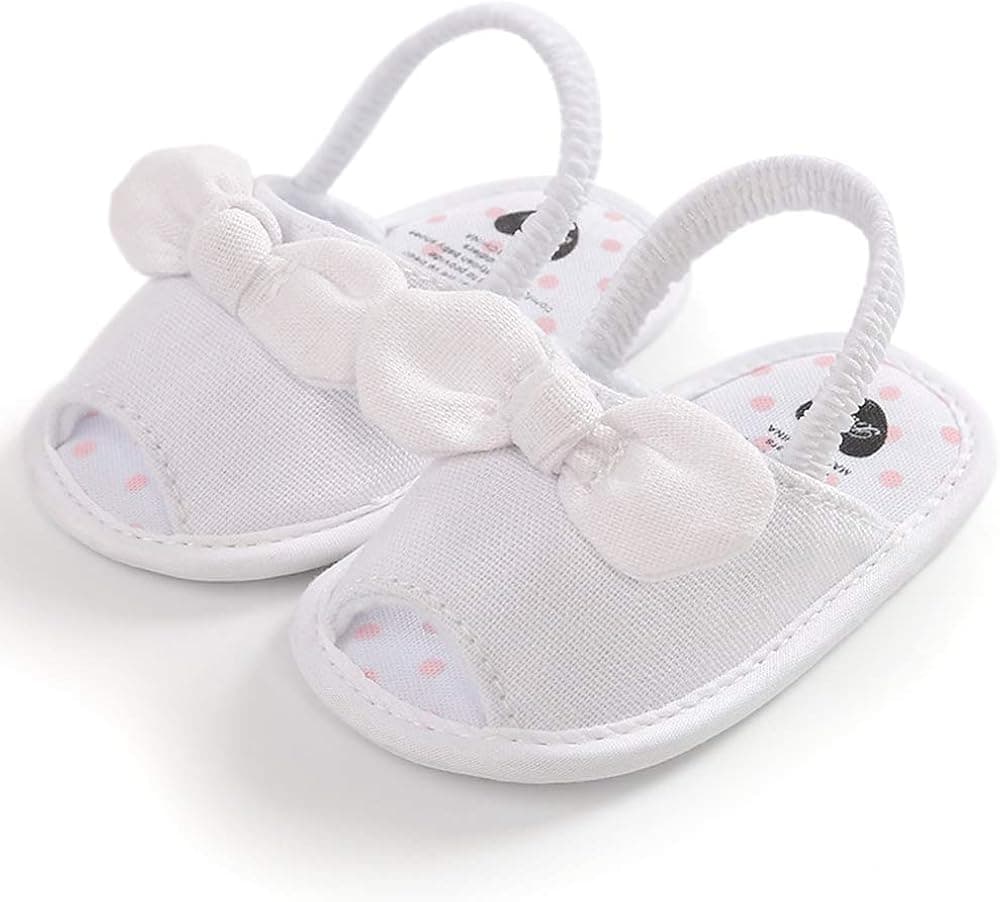 HsdsBebe Baby Girls Bowkont Princess Sandals Bohemia Soft Sole Toddler First Walkers Beach Dress Slipper Shoes(6-12 months,M1961 white)