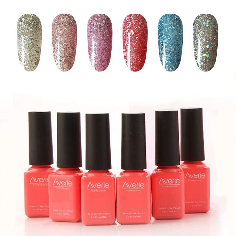 Averie Gel Nail Polish Soak Off Art Manicure Gift box set of 6 color