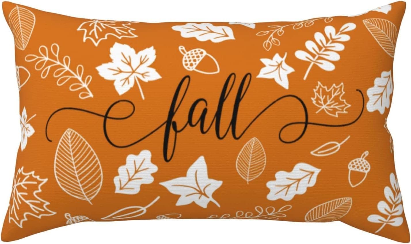 HMLIQRRY Fall Pillow Covers 12x20 Autumn Pumpkin Lumbar Pillow Covers Seasonal Thanksgiving Decorative Pillow Case Linen Couch Cushion Covers for Outdoor Living Room Decor