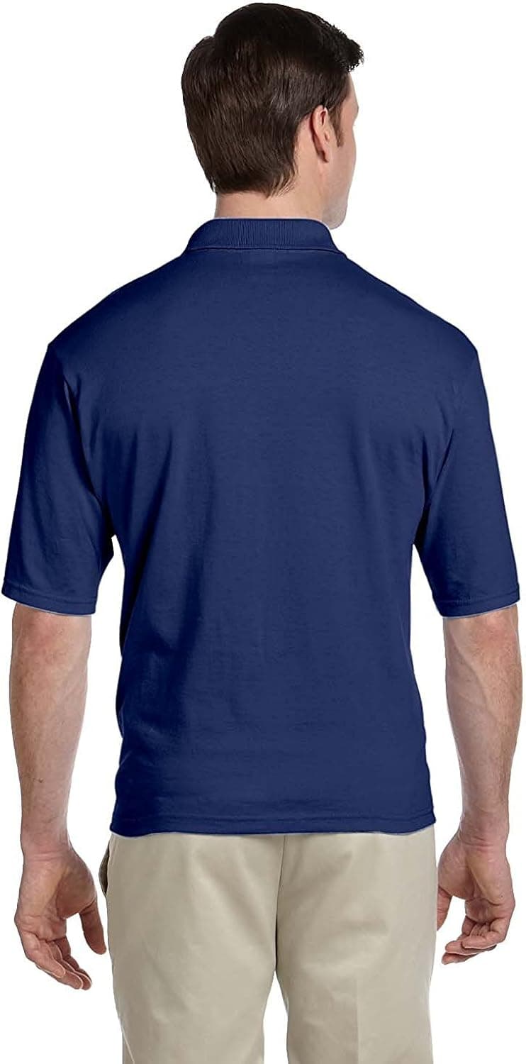 Jerzees 436MP Spot shield Jersey Sport Shirt With Pocket44; J. Navy - Extra Large