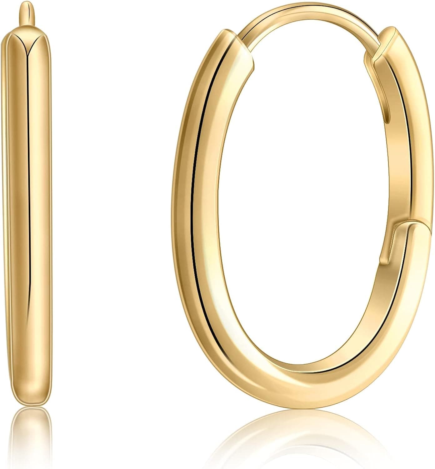 Gold Hoop Earrings for Women - 14K Gold Plated Huggie Small Hoop Earrings For Women Chunky Gold Hoops Aretes Para Mujer Dangle Earrings Hypoallergenic Piercing Earrings Gifts For Women