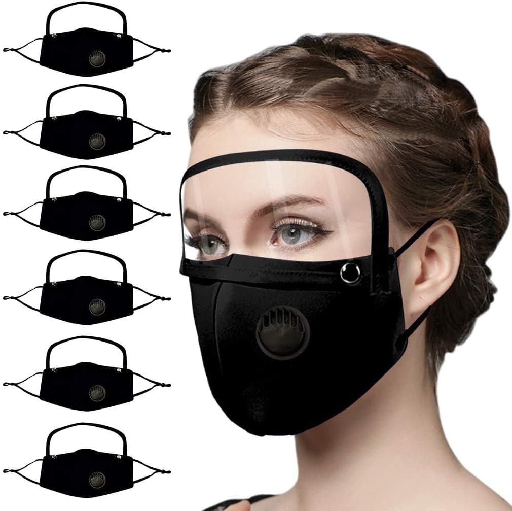 MORRAN Adult Dustproof Anti-Fog Reusable Protect with Detachable Eyes Shield, Safety Washable Cotton Protection