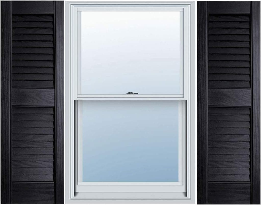 Builders Choice EVL12028BL Shutters, 12" x 28", Black