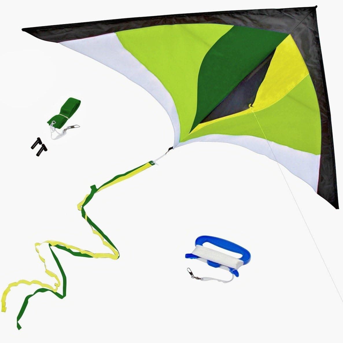 Best Delta Kite, Easy Fly for Kids and Beginners, Single Line w/Tail Ribbons, Stunning Colors, Large, Meticulously Designed and Tested + Guarantee + Bonuses
