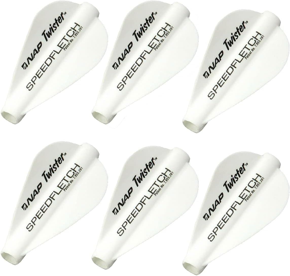 New Archery Products Bow Hunting One-Piece Speedfletch Vanes White/Orange for Student Shooters - 6 Pack
