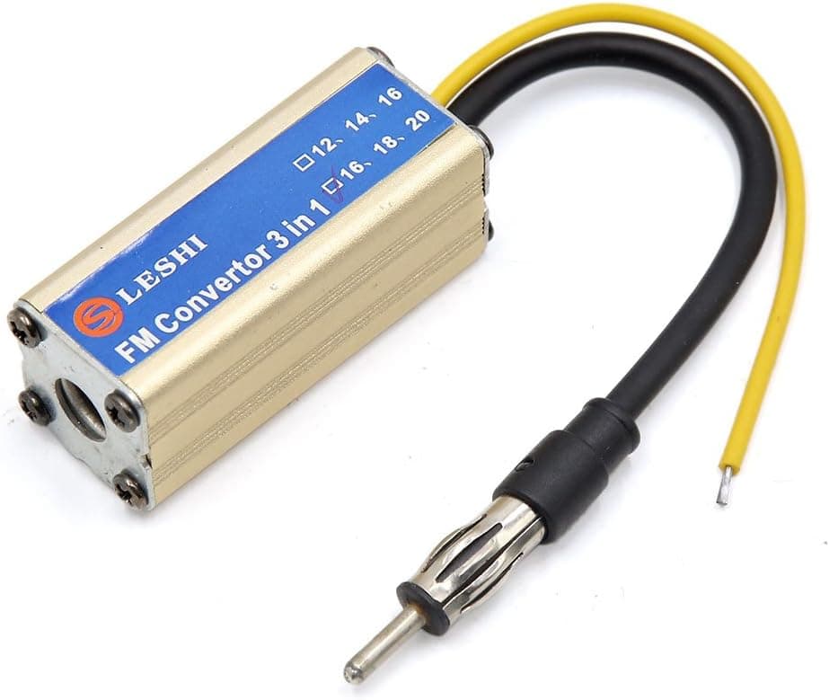 Gold Tone Aluminum Alloy 12V 16MHz Vehicle Car FM Radio Convertor Transmitter