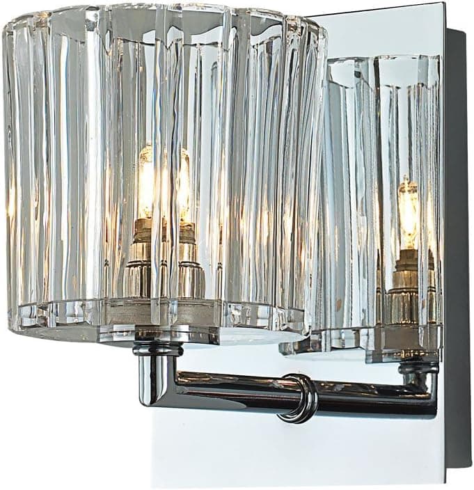 Alico Lighting BV4001-0-15 Vanity, Chrome Finish with Clear Glass Shades