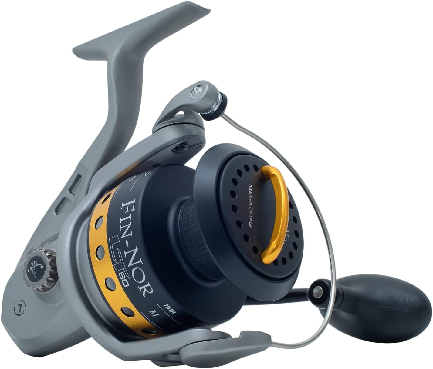 Fin-Nor LT40 Lethal Spinning Reel, 230-Yards, 10-Pound Mono Line Capacity, 23-Pound Maximum Drag, Gray and Black Finish