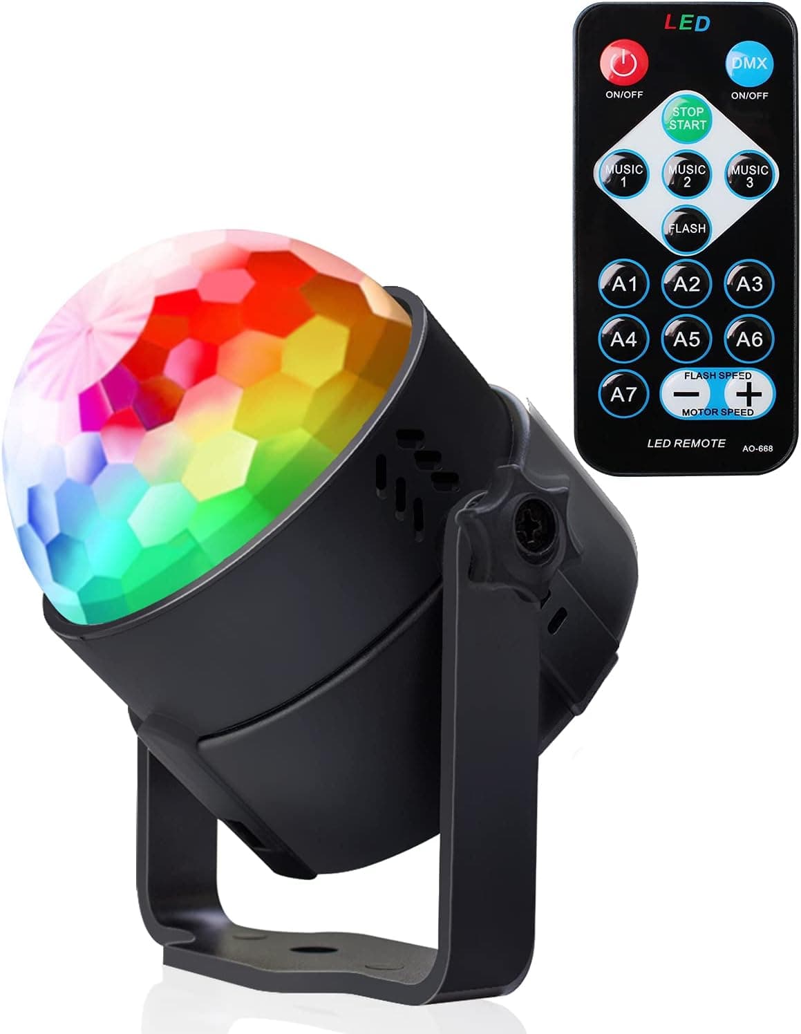 Party Lights Disco Ball,Sound Activated Party Lights with Remote Control Dj Lighting,7 Colors with Remote Control Disco Ball Lamps (1 pc)