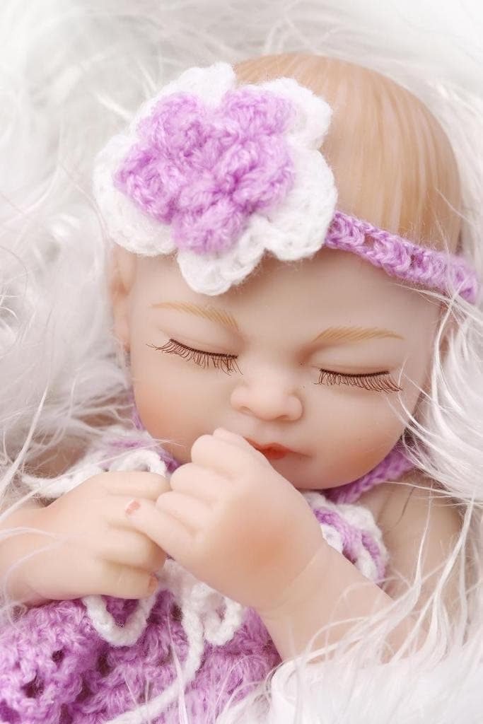 Full Body Silicone Lifelike Sleeping Girl Baby Reborn Mini Doll Kids Toy Gifts,10-Inch by NPK