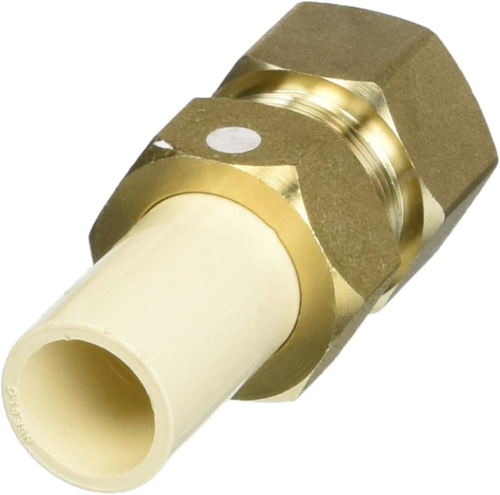 King Brothers Inc. TUF-0750-GD 3/4-Inch Female PXL CPVC X Low Lead Brass Transition Union, Tan