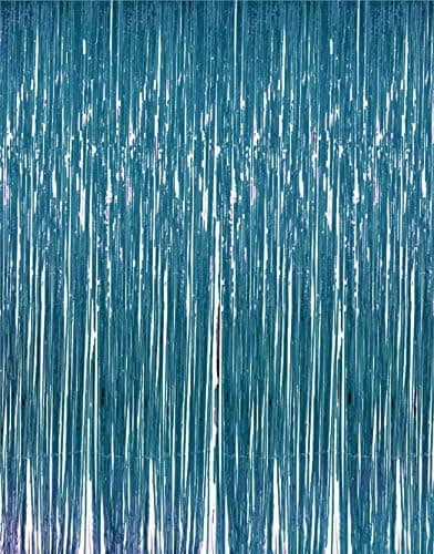 PMU Metallic Fringe Curtains Turquise 3ft x 8ft 1/Pkg Pkg/1