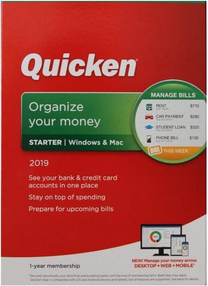 Quicken Starter 2019 1-Year Membership