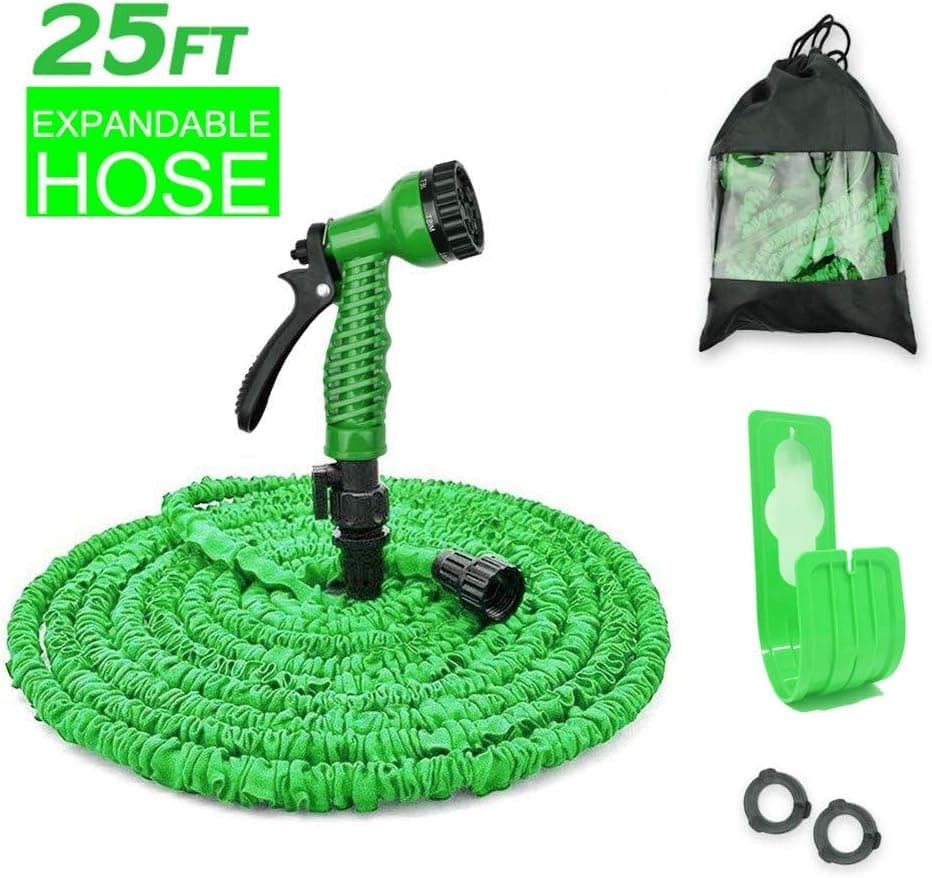 Outfun Garden Hose, Water Hose, Lightweight Expandable Garden Hose with 3/4" Solid Fittings,Holder & Free 7-Way Spray Nozzle,Flexible Expanding Hose for Outdoor Lawn Car Watering Plants