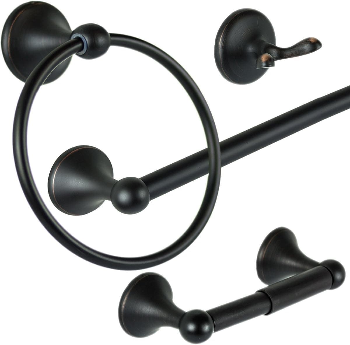 Burton Harbor 4 Piece 18-in. Towel Bar Bath Accessories Hardware Set, Oil Rubbed Bronze