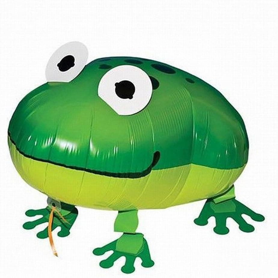 Walking Pet Balloon Animal Air Walker Helium Foil Balloon For Children Kids Fun Party - Cute Green Frog