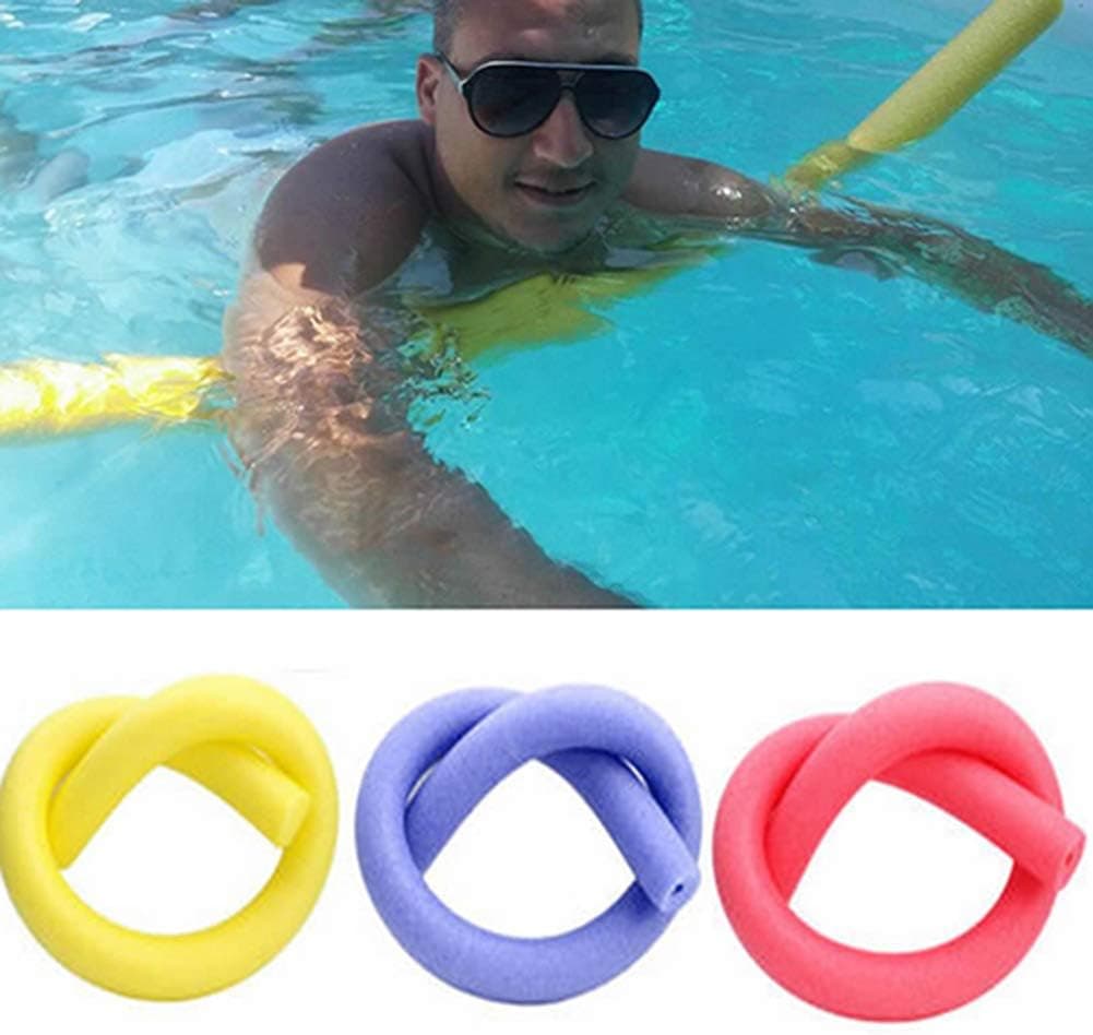 HEVIRGO Floating Pool Water Noodles, Jumbo Pool Noodles Foam Tube, Thick Noodles for Floating, Hollow Noodle Adult Float Swim Aid Blue 1-Pack