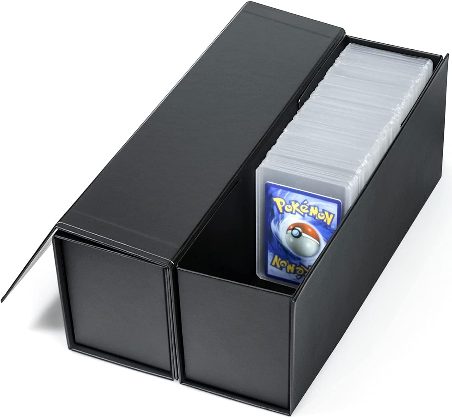 Trading Card Storage Box, Baseball Card Storage Box Holds 900+ Sport Cards or 200 Toploaders, Fits Football, Basketball, Hockey, Gaming & Trading Cards, 13x4x3 inches - Vertical Version - 2 Pack