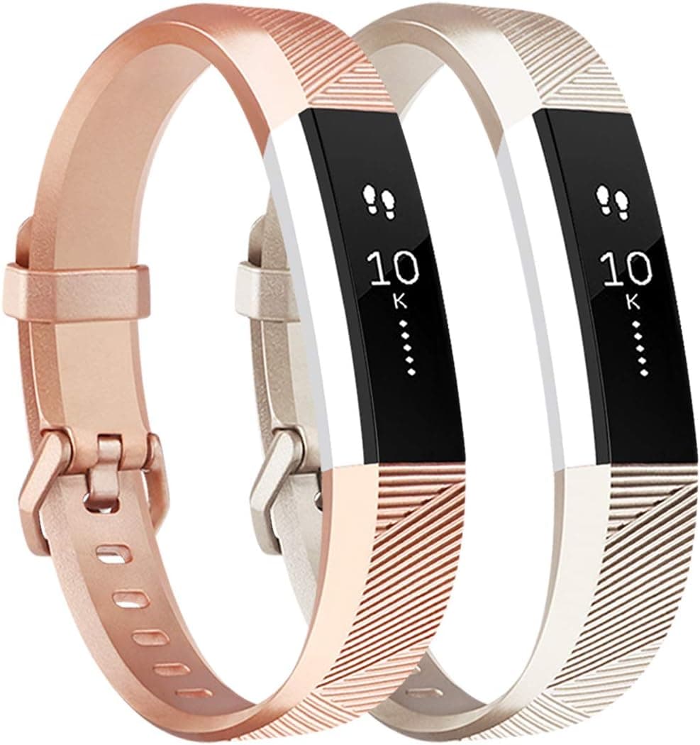 Tobfit 2 Pack Sport Bands Compatible with Fitbit Alta Bands/Alta HR/Ace, Soft TPU Replacement Wristbands for Women Men