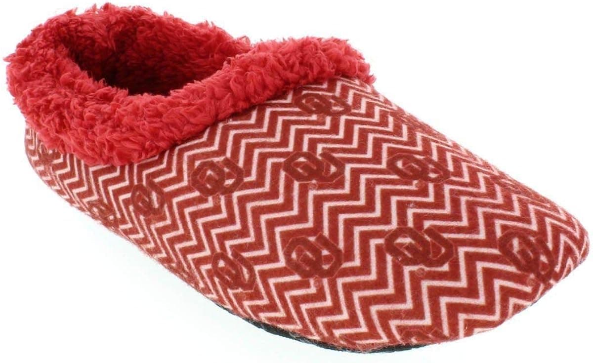 OKL11-2 - Oklahoma Sooners - Medium - Happy Feet Mens and Womens Chevron Slip On Slippers