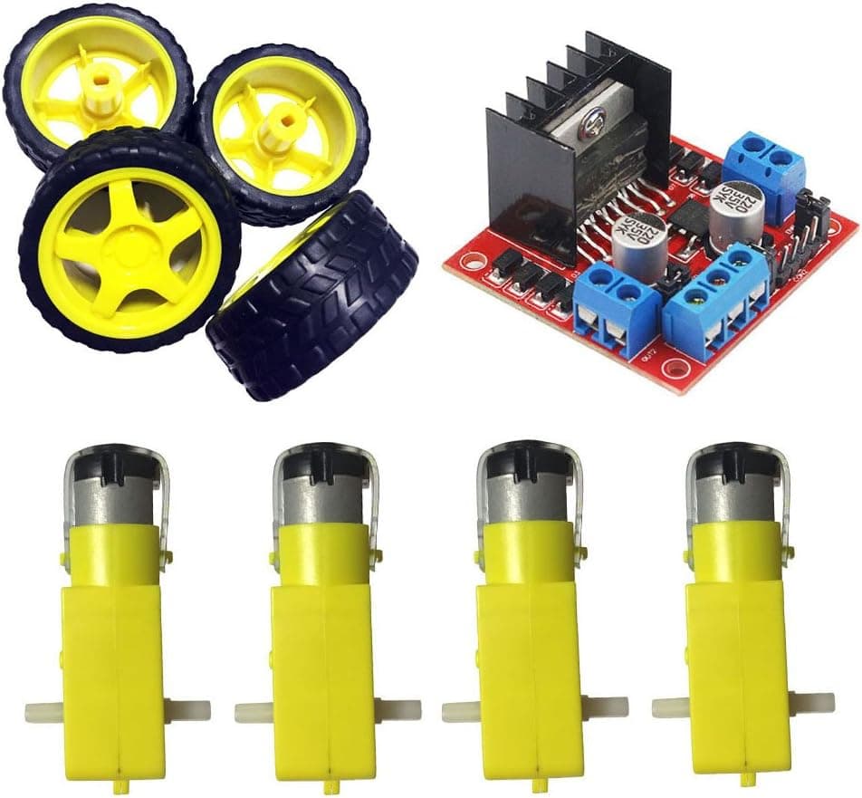 L298N Motor Drive Controller Dual H-Bridge Robot Stepper Motor Control Module And Smart Car Tire With DC Motor For Arduino UNO R3 Mega Smart Car Power