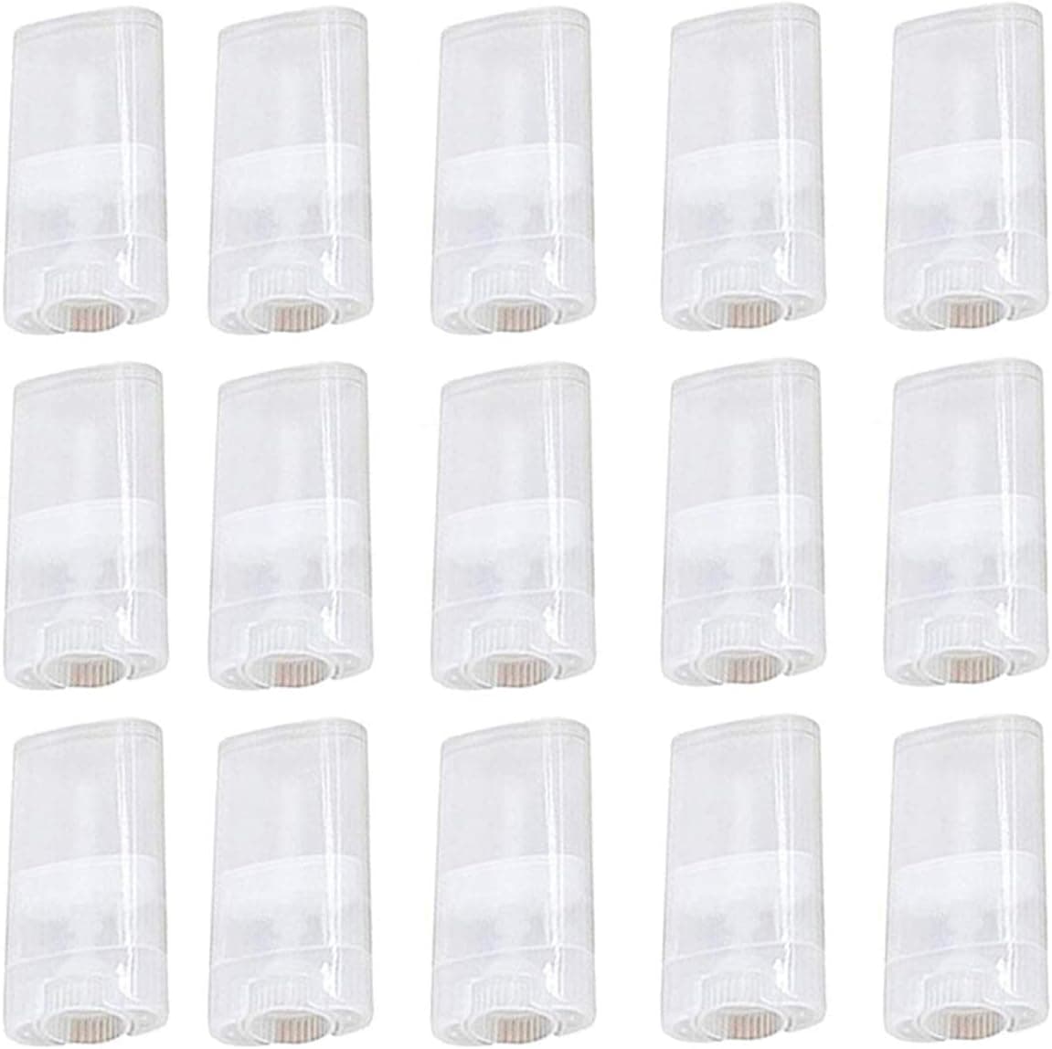 20 Pcs 15ML Clear Empty Plastic Oval Deodorant Containers Lipstick Lip Balm Tubes 0.5 Oz Oval Twist-Up Refillable Tubes BPA Free for DIY Lip Balm Lipstick Crayon Chapstick Homemade Aromatherapy