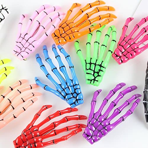 Domire New Fashion Skeleton Hand Bone Hair Clip Pink
