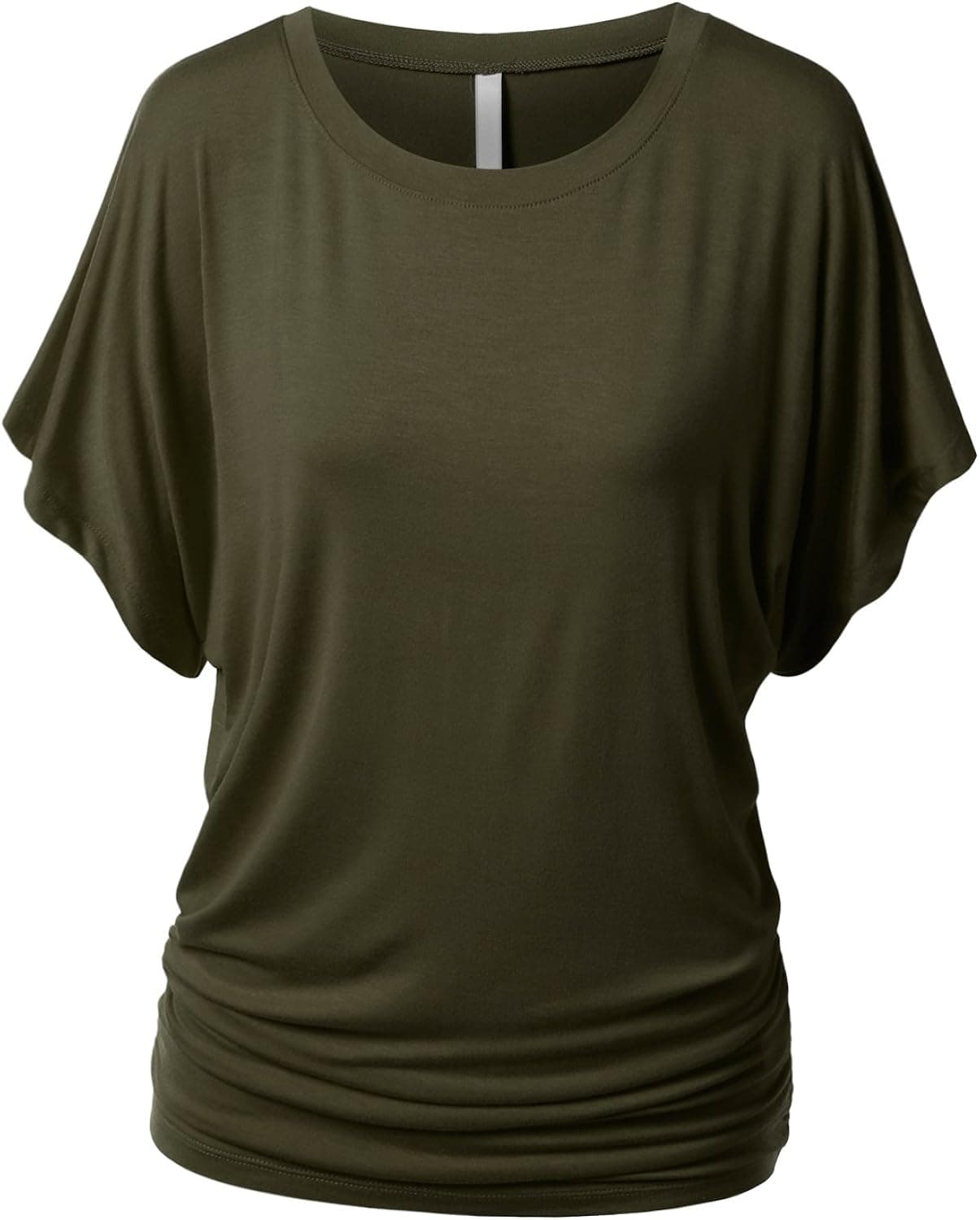 URBANCLEO Womens Dolman Sleeve Top Boatneck Drape Shirts